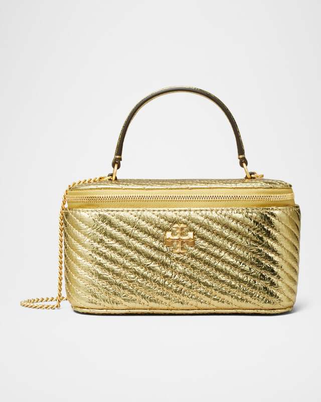 Kira Moto Metallic Quilted Leather Vanity Case